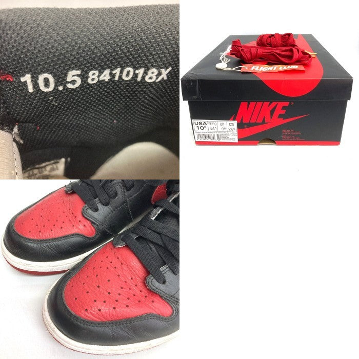 NIKE ナイキ AIR JORDAN 1 RETRO HIGH OG エアジョーダン1レトロハイ BRED ブレッド 2016 555088-001スニーカー ブラック×レッド size 28.5cm 瑞穂店