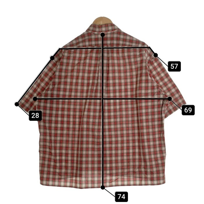 Ralph Lauren ラルフローレン BLAKE ボタンダウンチェックシャツ 半袖 コットン レッド 香港製 Size XL 福生店