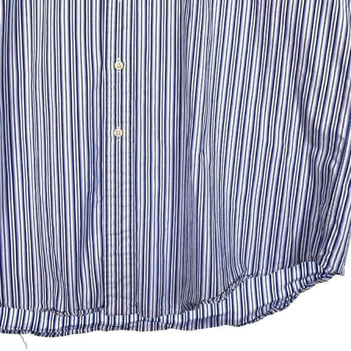 Ralph Lauren ラルフローレン BLAKE ボタンダウン ストライプシャツ ホワイト ネイビー TWO-PLY COTTON Size L 福生店