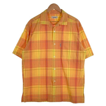 Helly Hansen ヘリーハンセン オープンカラーチェックシャツ 半袖 イエロー コットン Size L 福生店