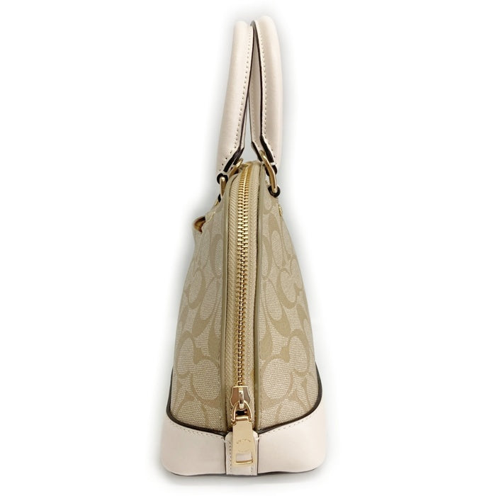 COACH コーチ F27583 シグネチャー 2WAY ハンドバッグ ブラウンxホワイト 瑞穂店