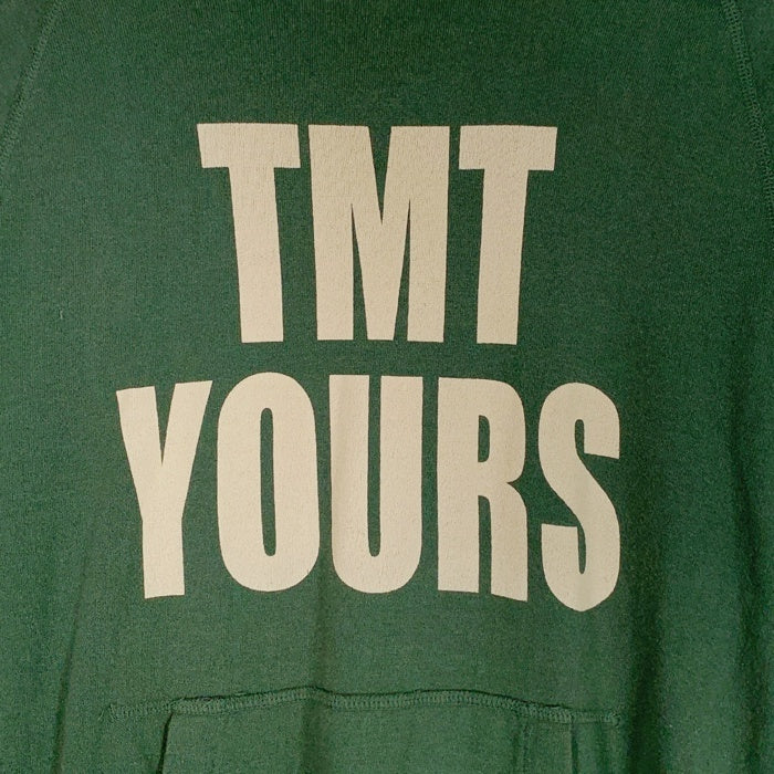 TMT ティーエムティー TMT YOURS BIG3 プリント プルオーバースウェットパーカー グリーン 薄手 Size L 福生店