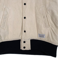 WACKO MARIA ワコマリア CORDUROY VARSITY JACKET コーデュロイ バーシティジャケット スタジャン オフホワイト 裏地レオパードファー Size M 福生店