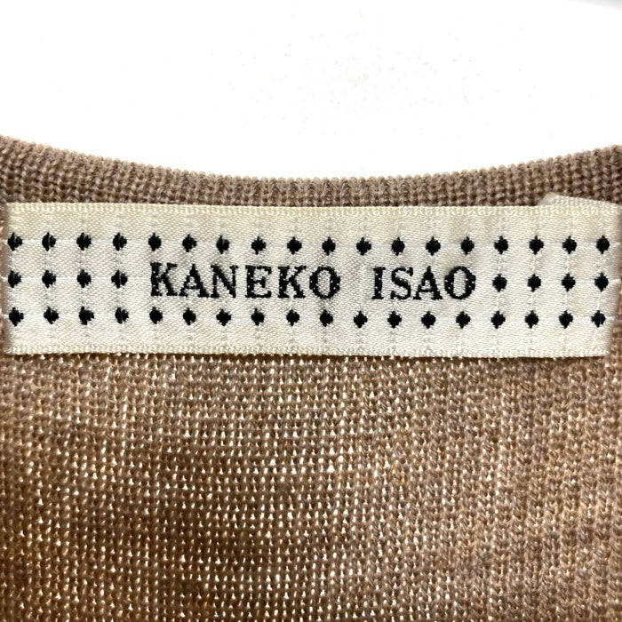 KANEKO ISAO カネコイサオ フラワーモチーフ 半袖ニット ベージュ sizeF 瑞穂店