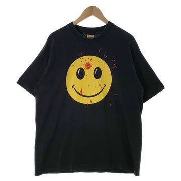 SMILE GUN SHOT Print Tee スマイル ガンショット プリントTシャツ ブラック フルーツオブザルーム2枚タグ Size XL 福生店