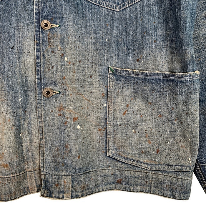 STEVENSON OVERALL スティーブンソンオーバーオール Switchman USED/ペンキ加工 デニムカバーオール インディゴ SM1-VRX Size 40 福生店