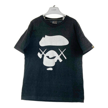 A BATHING APE アベイシングエイプ KAWS カウズ 初期 BIG HEAD Tシャツ ブラック sizeL 瑞穂店