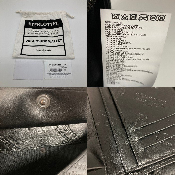 Maison Margiela メゾンマルジェラ S55UI0191 STEREOTYPE ZIP-AROUND WALLET SMALL ブラック 二つ折り財布 瑞穂店