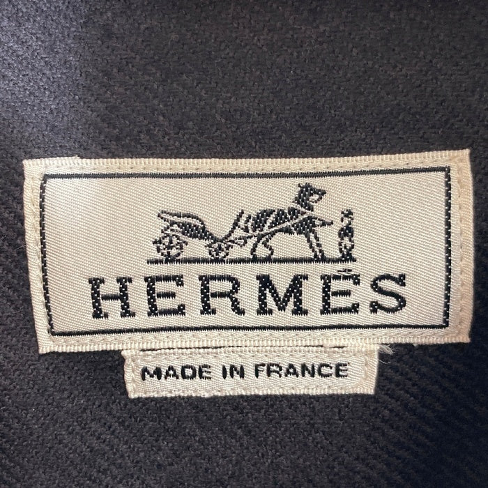 HERMES エルメス ウール フルジップ シャツジャケット チャコールグレー size40 瑞穂店