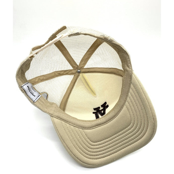 UNIFORM STUDIOS ユニフォームスタジオ MLB ロサンゼルスドジャース 反転ロゴ メッシュキャップ トラッカー スナップバック ベージュ 福生店