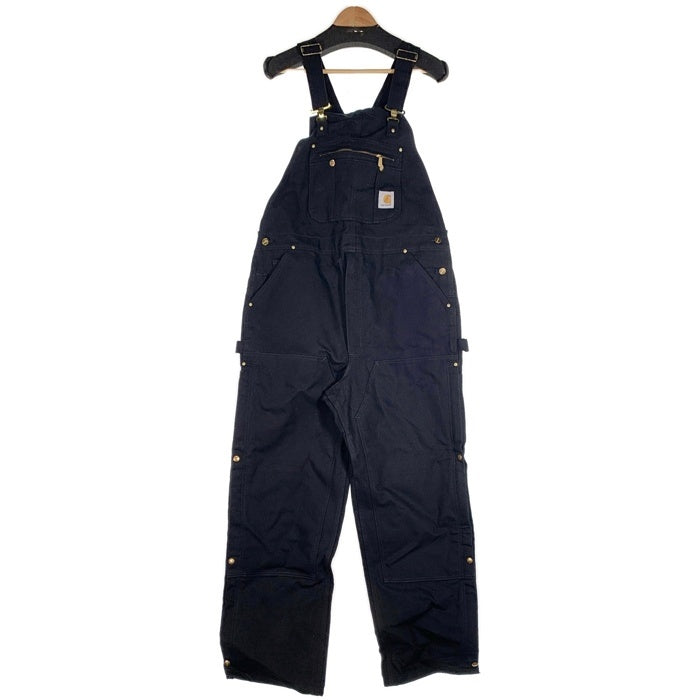 CARHARTT カーハート Loose Fit Firm Duck Zip to Thigh Bib Overalls ダック オーバーオール R37BLK ブラック Size 38×32 福生店