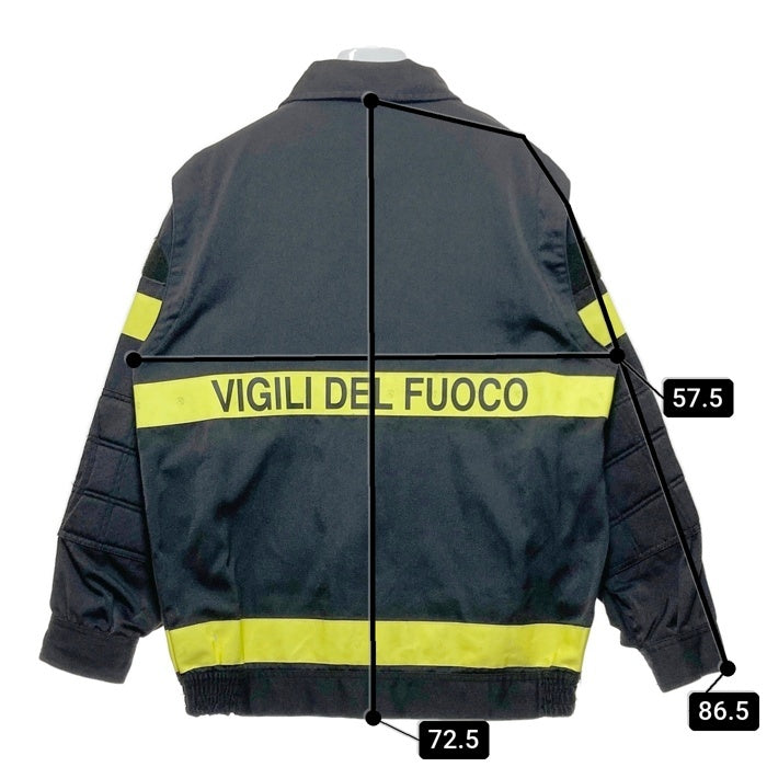VIGILI DEL FUOCO イタリア 消防隊 ジャケット ブラック イエロー Size 52 瑞穂店