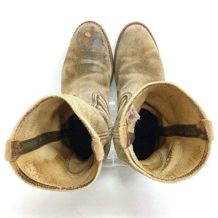 RED WING レッドウィング 8156　サイド刺繍羽タグ ラフアウト ペコス ブーツ ブラウン size7.5E 瑞穂店