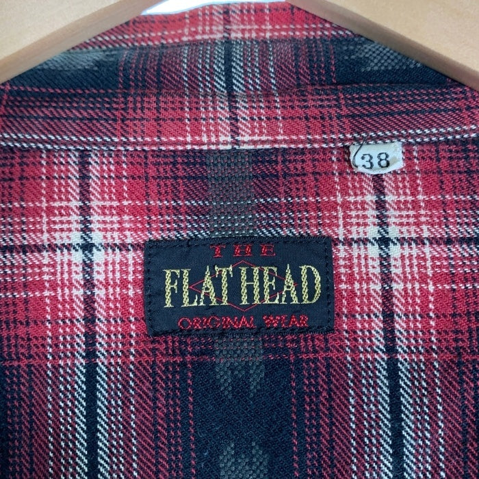THE FLAT HEAD フラットヘッド 長袖 オンブレチェック ウエスタンシャツ ネイティブ柄 レッド CW-44W Size 38 福生店
