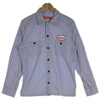 TENDERLOIN テンダーロイン オーバルワッペン ストライプワークシャツ 長袖 ライトブルー Size S 福生店