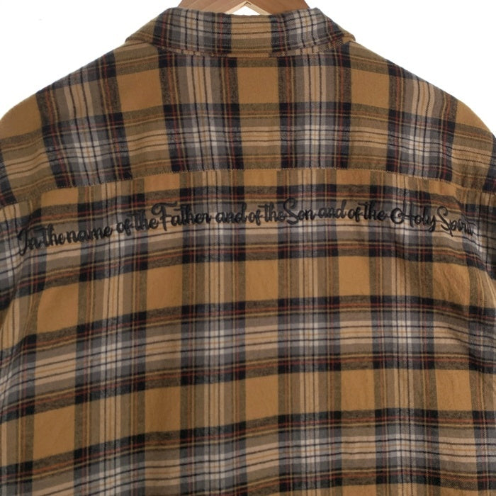 EXAMPLE エグザンプル BB BEAR CHECK SHIRTS 長袖 シャツ ベージュ Size XL 福生店