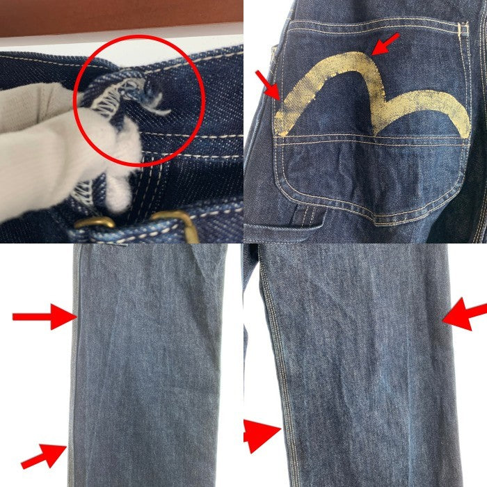 Evis エヴィス デニムペインターパンツ シンチバック インディゴ 白ペンキ 初期 Size w72cm 福生店