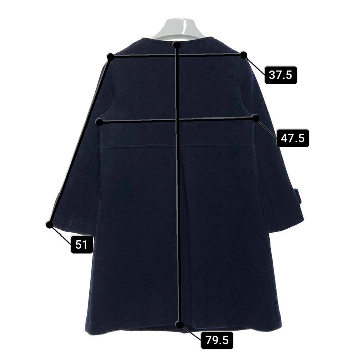 IENA イエナ ノーカラーウールコート ネイビー size38 瑞穂店