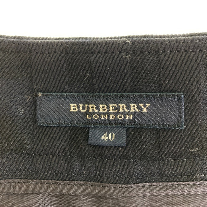 BURBERRY LONDON バーバリーロンドン チェック 金ボタン プリーツ巻スカート ネイビー size40 瑞穂店