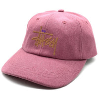 STUSSY ステューシー 6パネルキャップ ダック地 プラム ロゴ刺繡 福生店