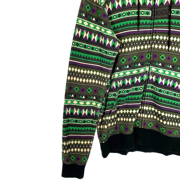 SWAGGER スワッガー 総柄 ジップアップ フーディー パーカー グリーン Size L 福生店