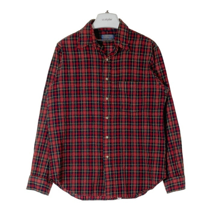 SIR PENDLETON サー ペンドルトン 70's USA製 ウールシャツ 片ポケット タータンチェック レッドxブルー sizeL 瑞穂店