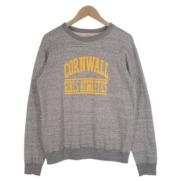 PENNEY`S ぺニーズ CORNWALL GIRLS ATHLETICS プリント クルーネックスウェットトレーナー グレー 復刻 Size 38 福生店