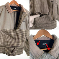 STUSSY ステューシー Drizzler Plaid Bomber Jacket ドリズラー プレイド ボンバージャケット チェック 中綿 グレー 215146 Size S 福生店