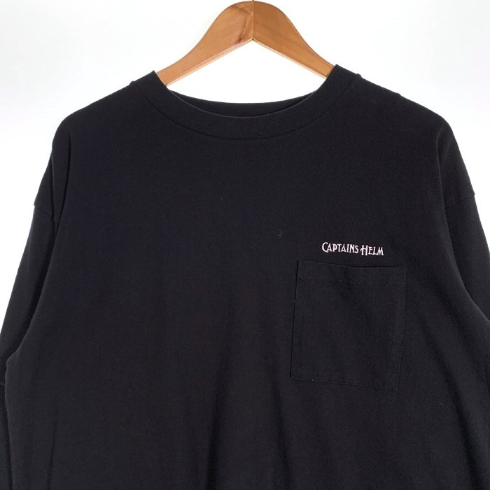 CAPTAINS HELM キャプテンズヘルム SYL LOGO L/S POCKET TEE ロングスリーブ ポケットTシャツ 長袖 ブラック 刺繡 プリント CH23-SP-T30 Size L 福生店