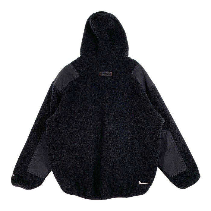90's NIKE ACG ナイキ エーシージー THARMAL LAYER 2 プルオーバー ボアフリースパーカー バラクラバ リップストップ切替 ブラック USA製 H98R0B Size L 福生店