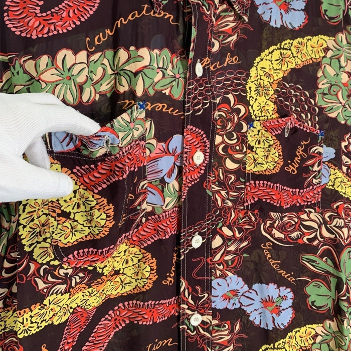 鞆帆布 柿渋染め アロハシャツ ブラウン Size L 福生店