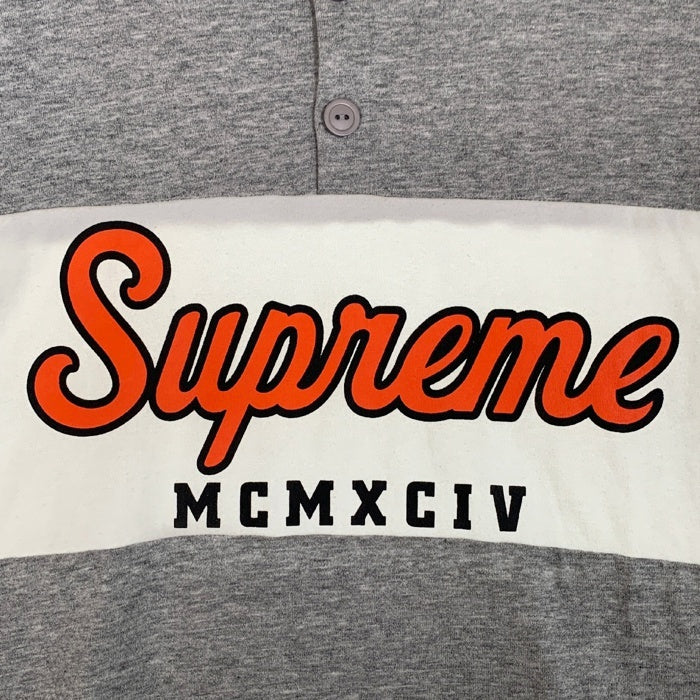 SUPREME シュプリーム 15SS Team Henley Tee チーム ヘンリーネックTシャツ グレー ホワイト Size M 福生店
