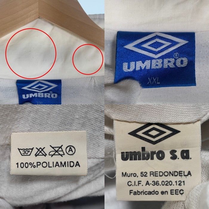 90`s UMBRO アンブロ ナイロン トラックジャケット ホワイト ネイビー レッド Size XXL 福生店