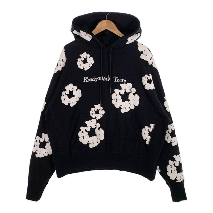 READYMADE レディメイド DENIM TEARS デニムティアーズ COTTON WREATH HOODIE コットンリースフーディ プルオーバースウェットパーカー ブラック ホワイト RE-DT-BK-00-00-08 Size L 福生店