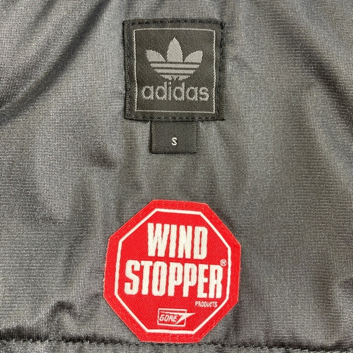 adidas アディダス ジップアップ スタジャン ワッペン ブルー 袖フェイクレザー O34630 Size S 瑞穂店
