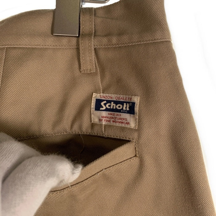 Schott ショット DOUBLE PLEATED T/C SHORTS プリーツ ショート ハーフ パンツ カーキ Size L 福生店