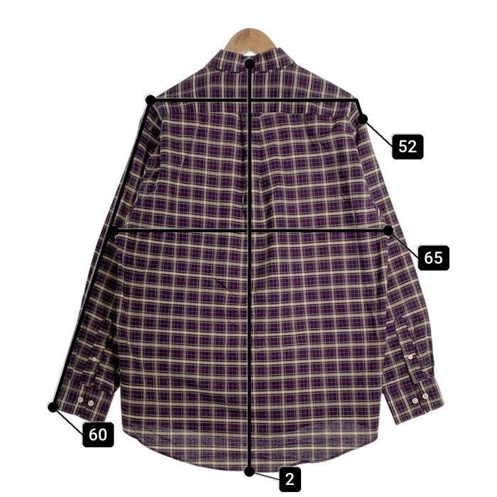 80's TOWNCRAFT タウンクラフト ボタンダウンチェックシャツ コットンポリ ネイビー Size L 福生店