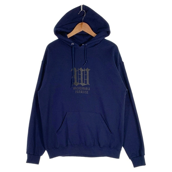 WACKO MARIA ワコマリア 25SS HOODED SWEAT SHIRT プルオーバースウェットパーカー フーディー ネイビー JERZEES Size L 福生店