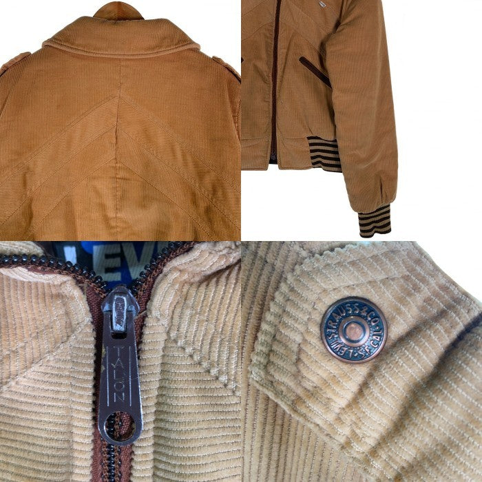 70's Levi's SKI リーバイス スキー コーデュロイ ジップアップ 中綿ジャケット ベージュ USA製 Size M 福生店