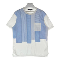 COMME des GARCONS HOMME コムデギャルソンオム HS-T004 AD2016 ストライプ シャツ生地 切り替え Tシャツ カットソー ブルー sizeS 瑞穂店