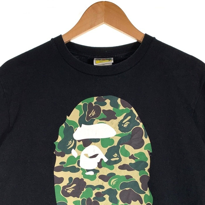 A BATHING APE アベイシングエイプ カモフラージュヘッドプリント Tシャツ ブラック 001TEK801006M Size M 福生店
