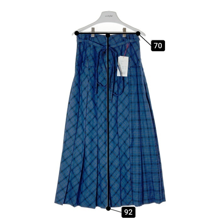MAISON SPECIAL メゾンスペシャル 21242515301 Low Waist Maxi Pleated Skirt マキシ プリーツスカート ブルーチェック Size36 瑞穂店
