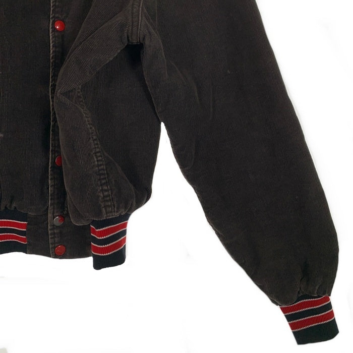 80's Rennoc レノック コーデュロイ スタジャン アワードジャケット スナップボタン 刺繡 ブラック Size L 福生店