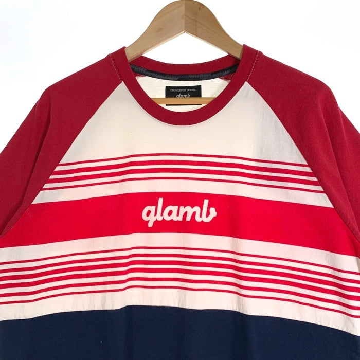 glamb グラム Raglan logo CS/ラグランロゴカットソー レイヤード プリントTシャツ レッド GB0120/CS06 Size 3 福生店