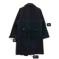 SPORTMAX スポーツマックス マックスマーラ ダブルボタンコート ウールXアンゴラ ダークグレー size38 瑞穂店