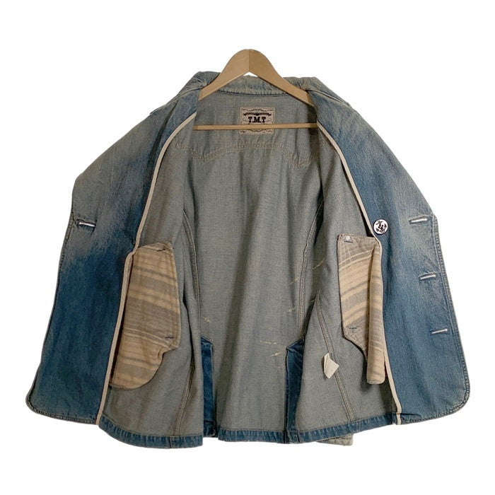 TMT ティーエムティー ダメージ/ウォッシュ加工 デニムピーコート ジャケット インディゴ TUK-F1206 Size L 福生店