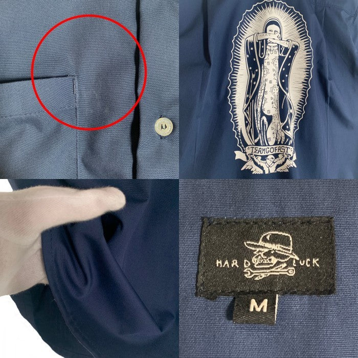 HARD LUCK ハードラック LADY G GUADALUPE BUTTON UP S/S WORK SHIRT レディー ジー グアダルーペ マリア ワークシャツ ネイビー Size M 福生店