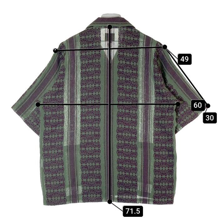 Needles ニードルズ 23SS Cabana Shirt カバナシャツ 開襟 半袖 ジャカード グリーン パープル MR242 Size M 瑞穂店