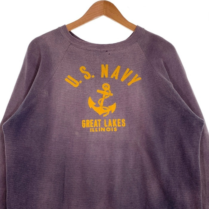 60's U.S.NAVY 米海軍 ラグランスリーブ クルーネックスウェットトレーナー ネイビー Size M 相当 福生店