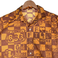 THE SOFT MACHINE ソフトマシーン 半袖シャツ 総柄 イエロー SM-22SS-009 Size L 福生店